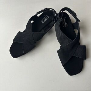 Munro Jenny Women's Black Nubuck Leather Sandals Sz 8W New